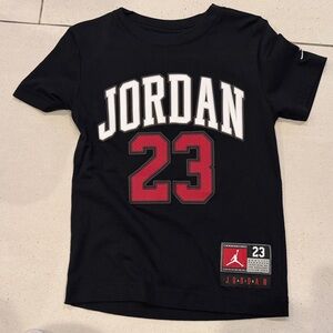 Jordan Kids Black Tee with Red 23 Graphic